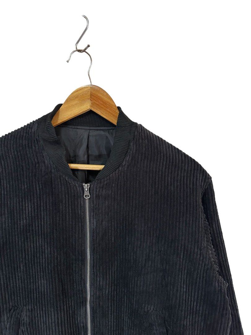 corduroy bomber jacket black Women s Fashion Coats Jackets and