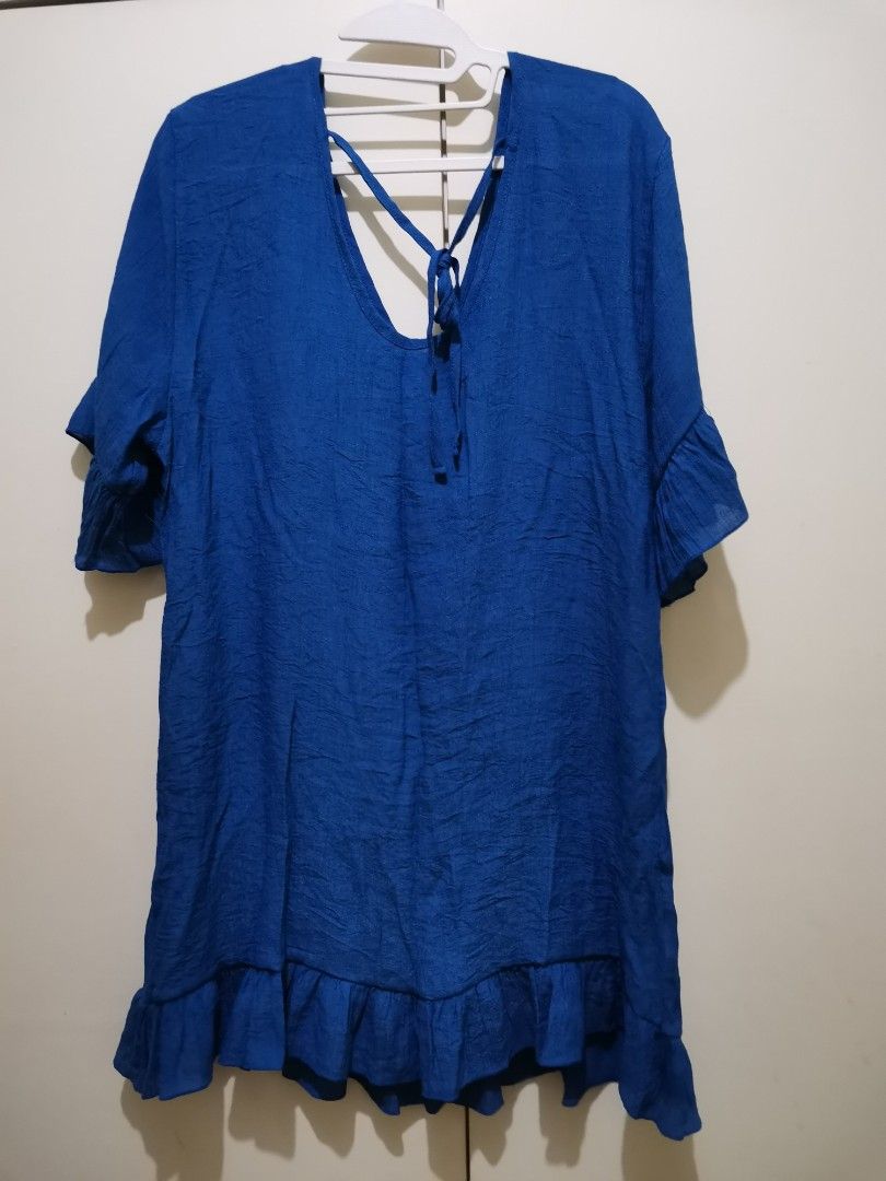 Blue Coverup Dress (Category: Dresses) located in Davao. Submitted by allthatstuff (Listing ID 1258555239, Image 2). Description: Never been used as too big for me L 33.5 inches, W 21 inches (armpit to armpit) Payment plus SF.