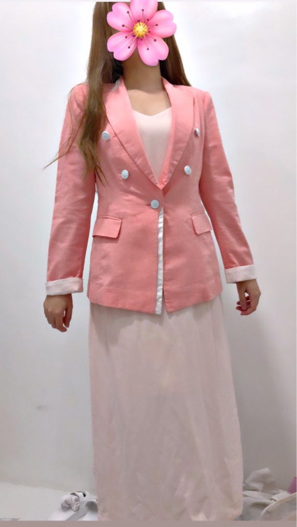 Cute Baby Pink Blazer (Category: Coats, Jackets and Outerwear) located in Caloocan City. Submitted by intopreloved (Listing ID 1254662130, Image 3). Description: Size: Small to Med.