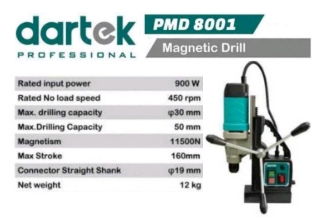 DARTEK MAGNETIC DRILL (Category: Construction Tools & Equipment) located in Manila. Submitted by tonpornel (Listing ID 1258578815, Image 1). Description: Ton-Pornel Mercantile • We supply Powertools, Hardware tools, Plumbing, Paints, Electrical and Construction materials • We offer Paint Mixing and Powertools Repair Visit us: 38 Marcos Highway Mayamot, Antipolo City https://maps.google.com/?cid=1384230075759805792&entry=gps Store hours Mon to sat