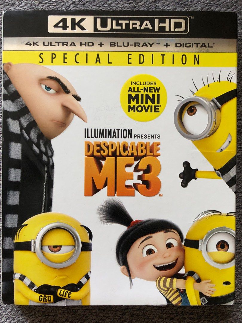 DESPICABLE ME 3 BLU RAY WITH SLIPCASE (4K DISC SKIPS)