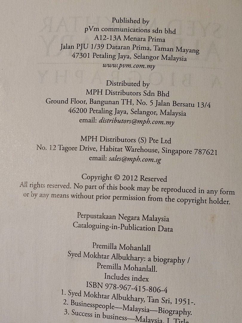 (ENG) Syed Mokhtar Albukhary, Hobbies & Toys, Books & Magazines