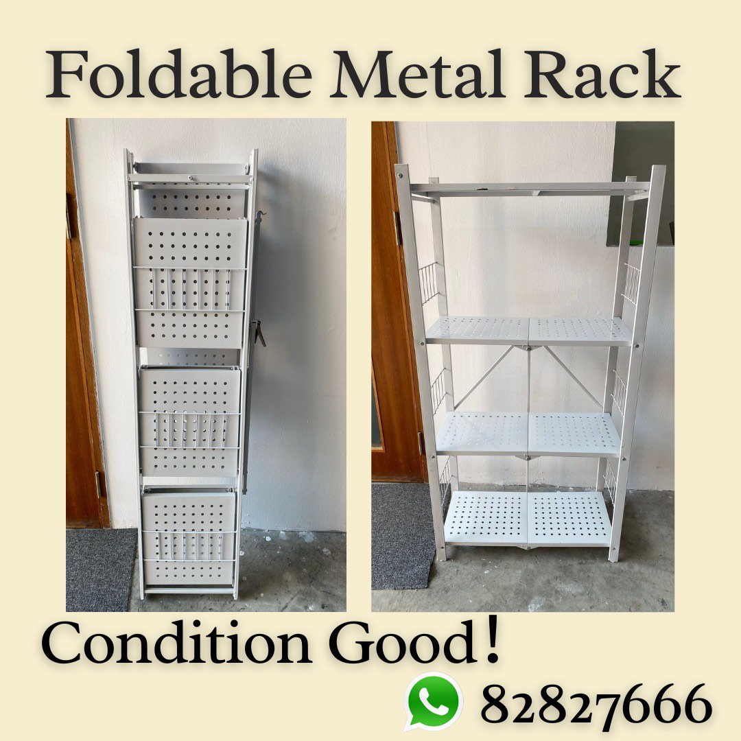 Folderble Wire Rack Foldable Metal Rack, Furniture & Home Living, Furniture, Shelves ...