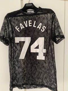 Givenchy Black Lace Favelas Applique Detail Short Sleeve Sheer Top