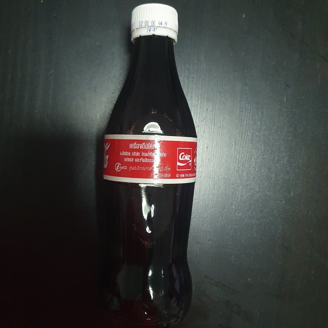 Glass vintage coke bottle + mini liquor + decorative bottle with 1c