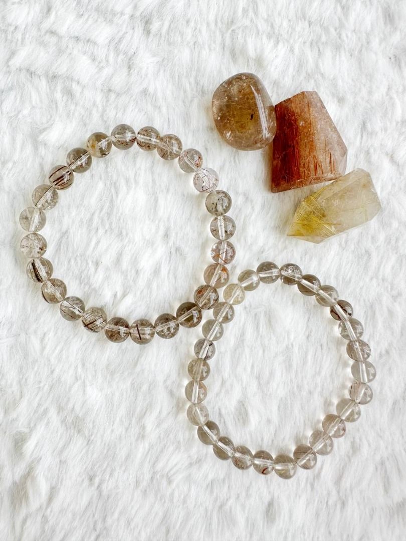 Gold and Copper Rutilated Bracelet 7mm, 8mm, Women's Fashion, Jewelry & Organizers, Bracelets