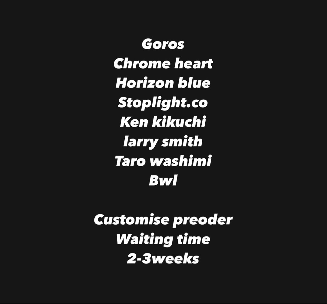 Goros , horizon blue , ken kikuchi ,chrome heart, Men's Fashion