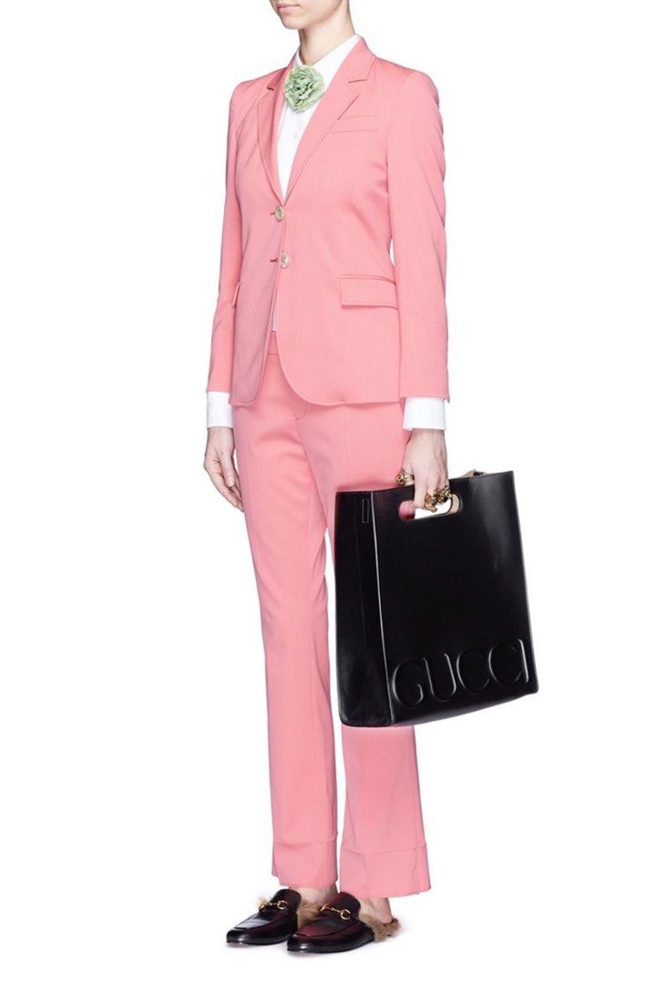 Pink leather gucci suit hotsell