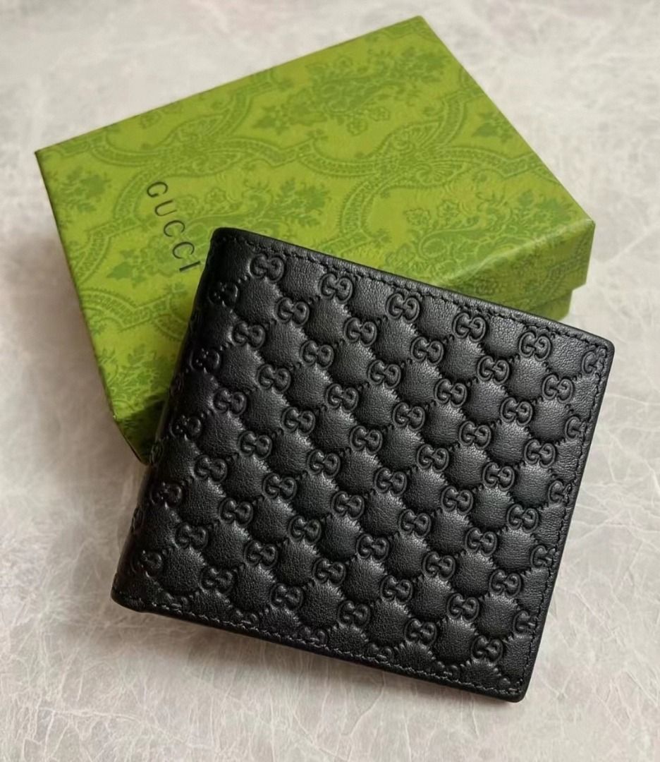 GUCCI KingSnake Nero Supreme Guccissima Canvas Bi Fold Wallet 8 Card Slots
