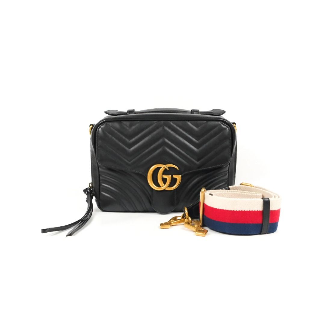 Gucci marmont web sale strap