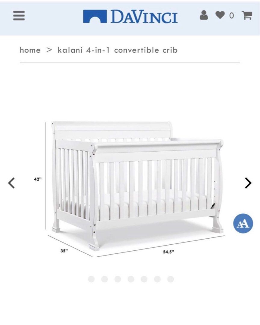 Hatchery Davinci Kalani 4 in 1 Baby Crib with Mattress, Babies & Kids