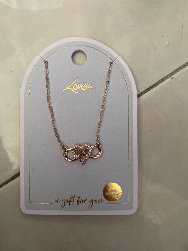 Rose Gold Heart & Infinity Necklace - Lovisa