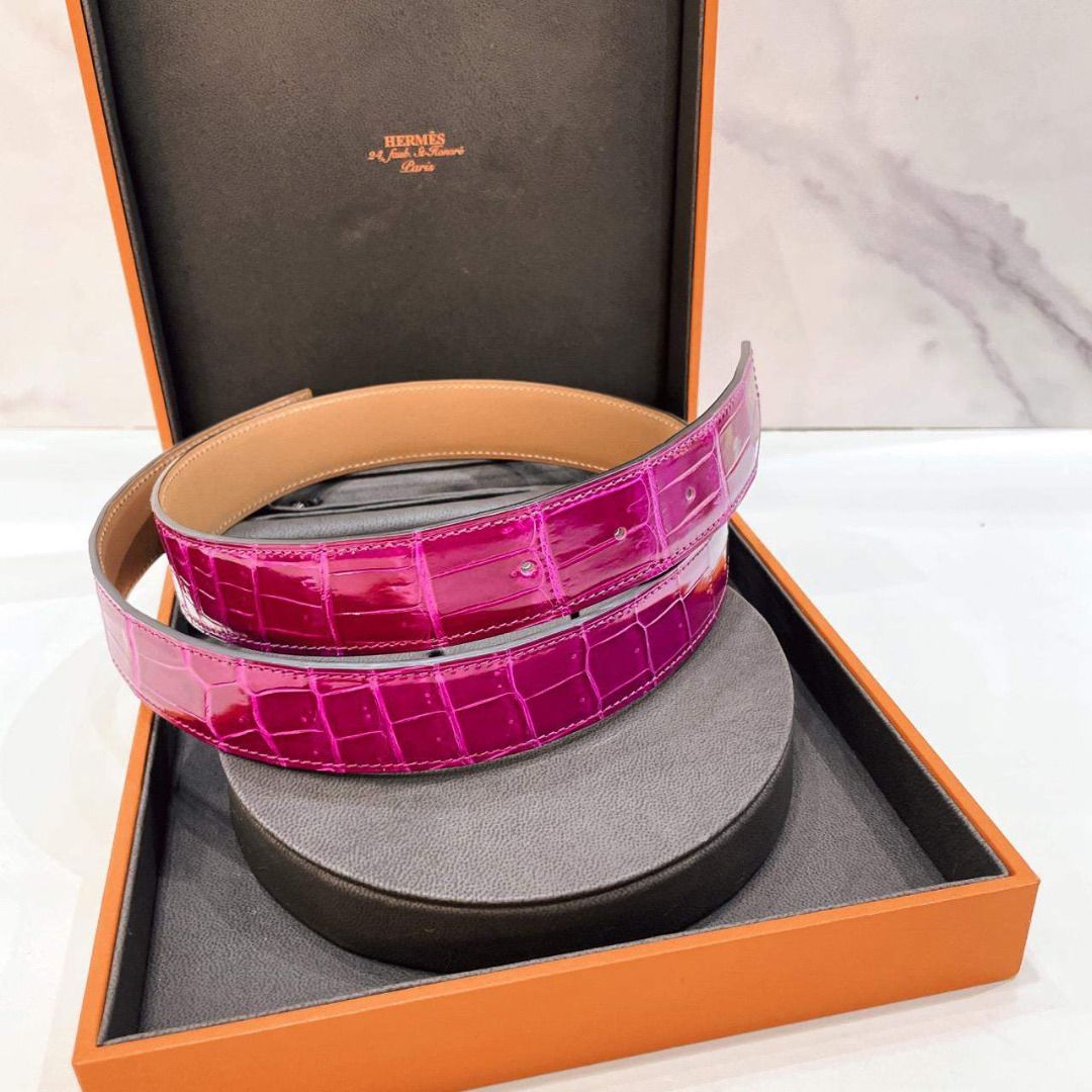 Hermes Alligator Belt Women s Fashion Watches Accessories