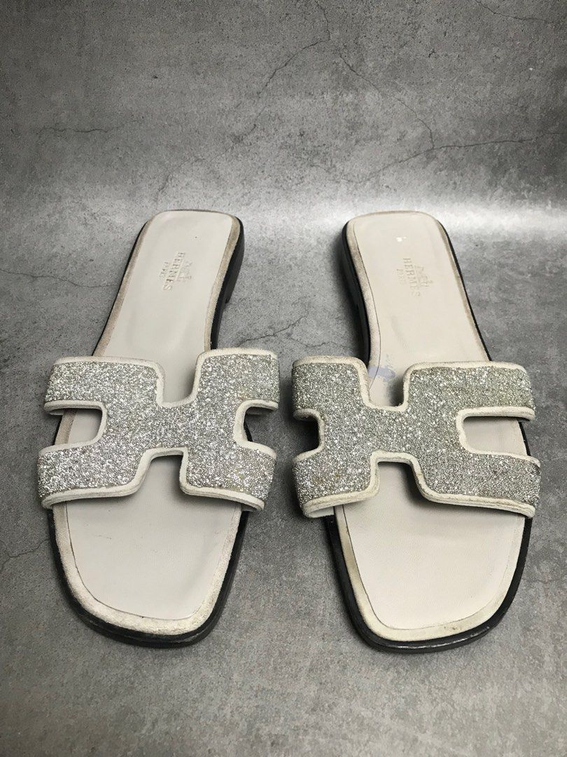Hermes glitter slipper store