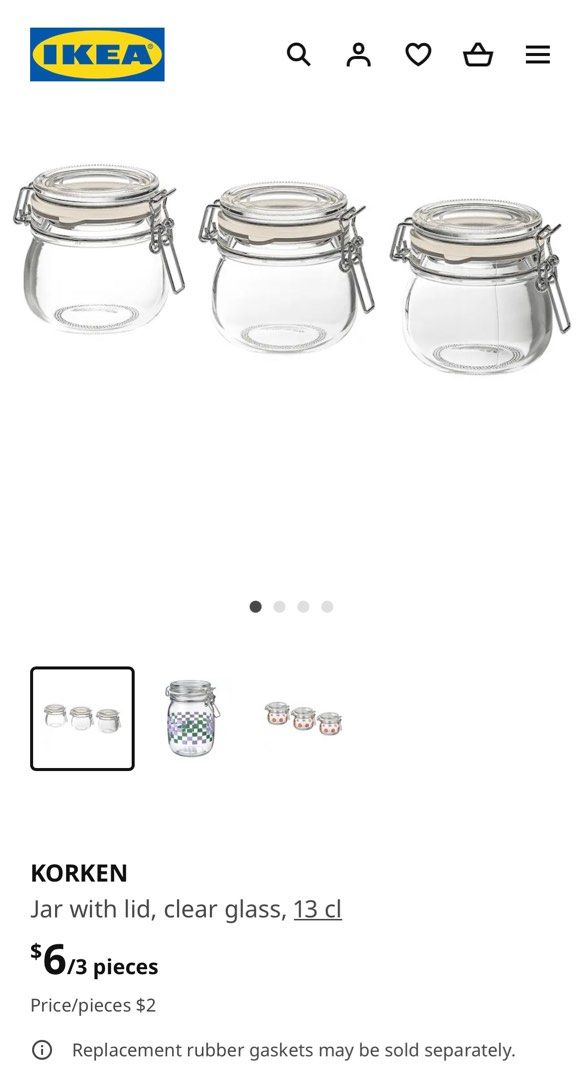 IKEA 365+ Dry food jar with lid, clear/white, 2 qt - IKEA
