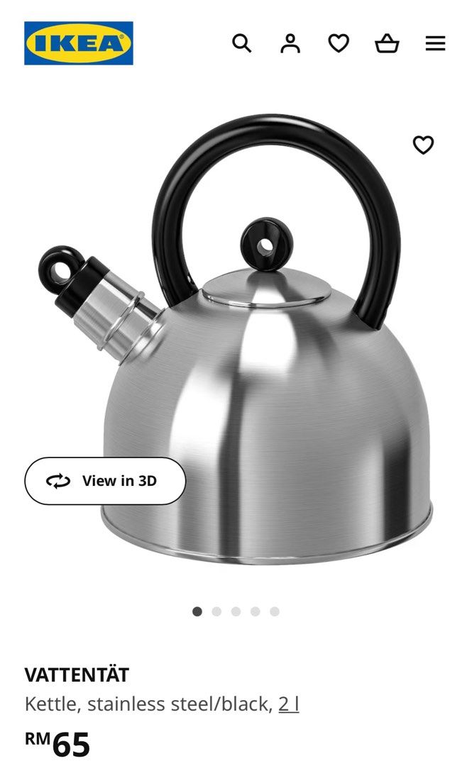 Ikea Vattentat Kettle, TV & Home Appliances, Kitchen Appliances