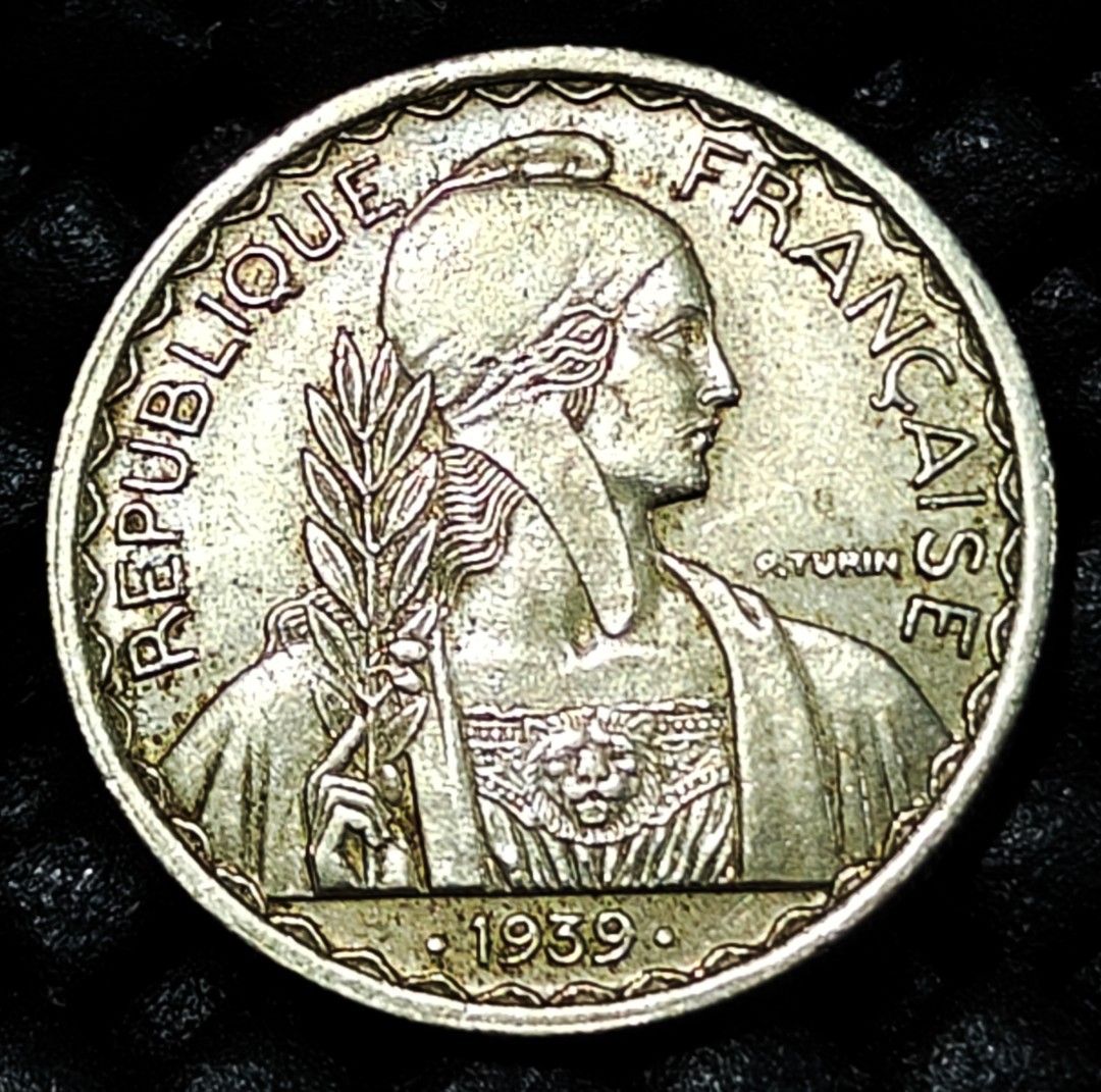 Indochina 1947 1 Piastre Coin Currency AU/UNC, Hobbies & Toys ...
