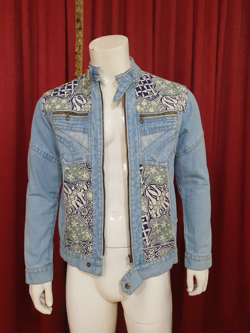 Jaket jeans batik outlet