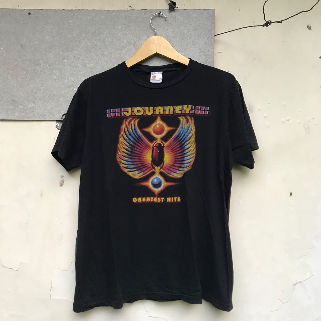 Kaos Band Journey Greatest Hits, Fesyen Pria, Pakaian Atasan di