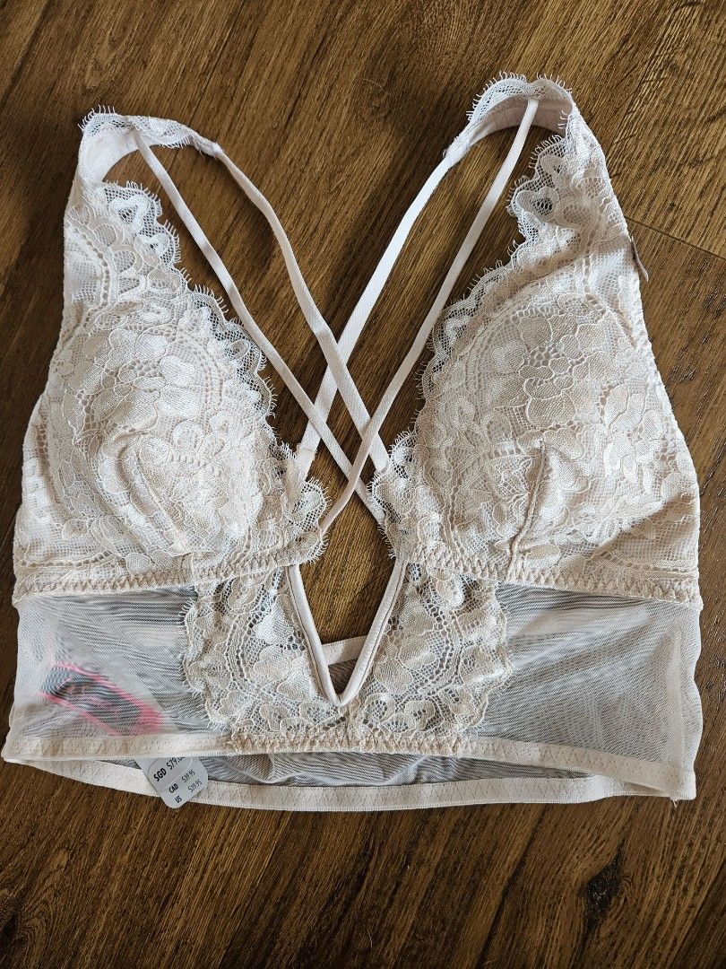 La Senza Nude Lace Deep Plunge X Bralette Women s Fashion New 