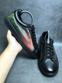 Louis Vuitton Black/ Iridescent Leather and PVC Luxembourg Low Top