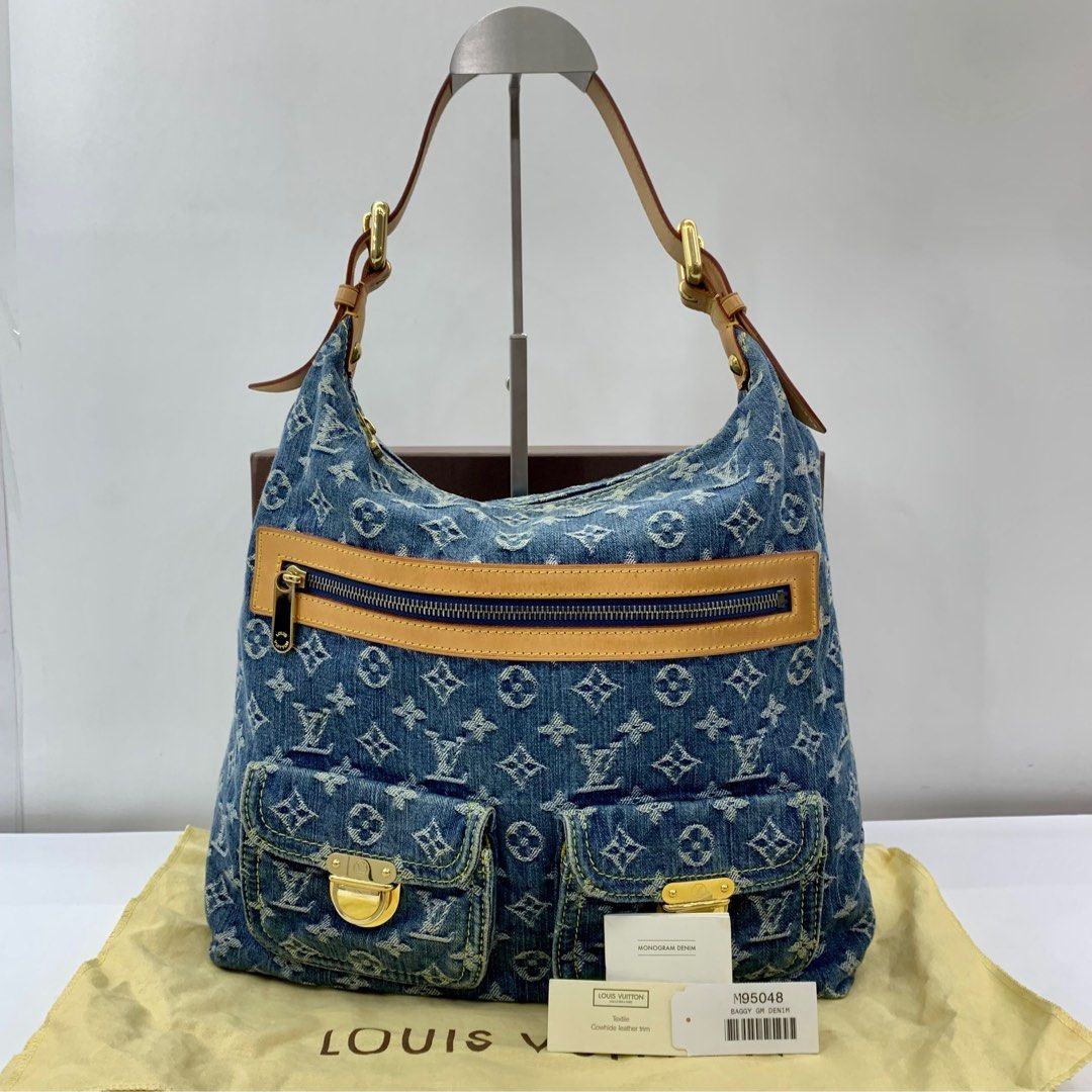 Louis Vuitton Monogram Denim Baggy GM, Luxury, Bags & Wallets on Carousell