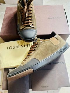 LOUIS VUITTON Calfskin Mens LV Beverly Hills Sneakers 9.5 White 1054142