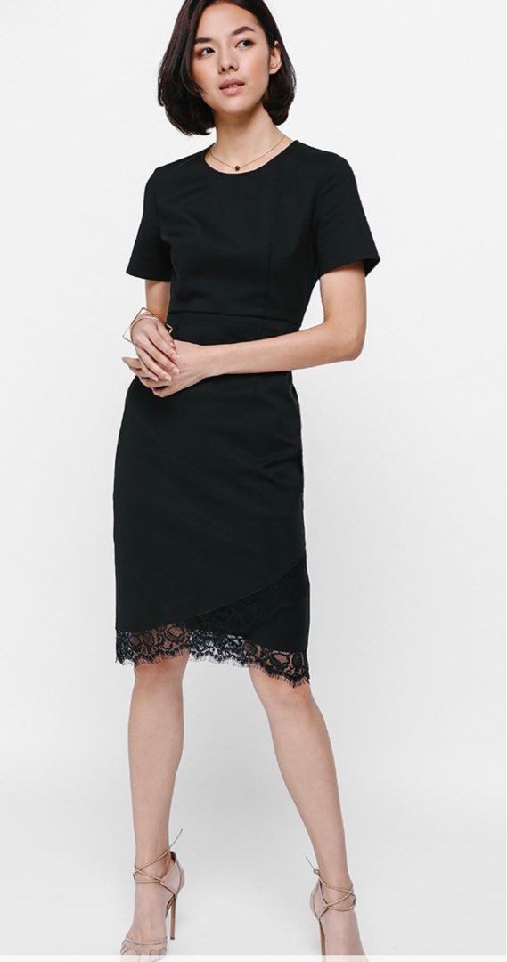 Love Bonito Lyndle Lace Trim Dress Women s Fashion Dresses