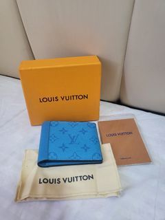 Louis Vuitton Coin Card Holder Monogram Eclipse Lagoon Blue for Men