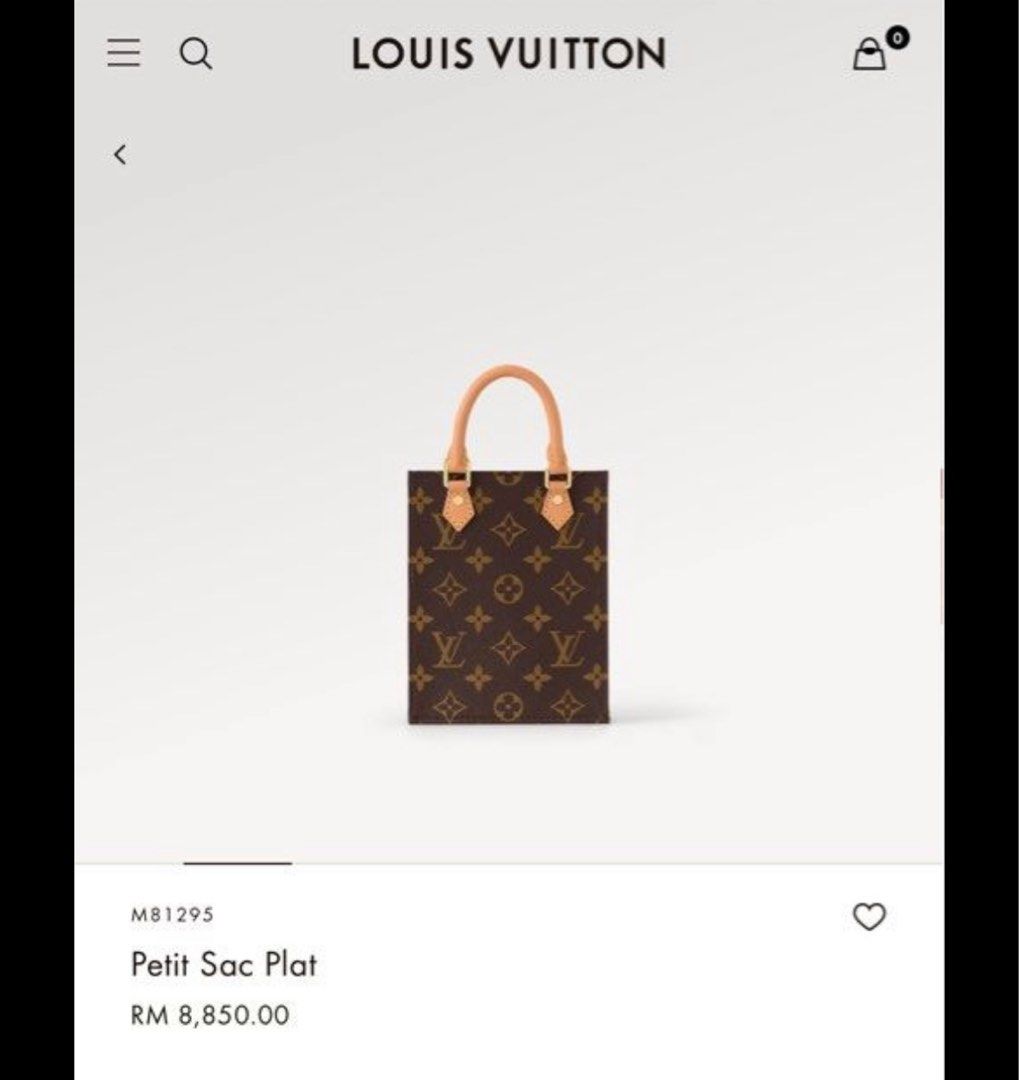 Louis Vuitton PETIT SAC PLAT Petit Sac Plat (M81295) in 2023