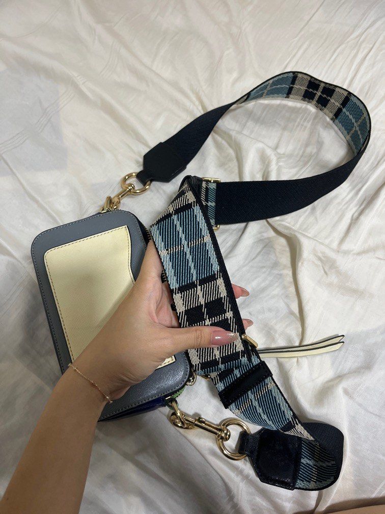 Marc Jacobs Snapshot grey plaid strap, Women's Fashion, Bags & Wallets,  Cross-body Bags on Carousell