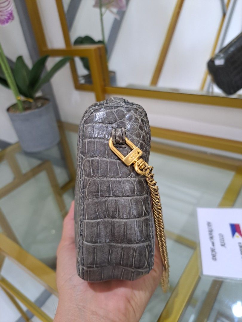 Louis Vuitton Brown Crocodile Leather Exotic Top Handle Shoulder Bucket Bag