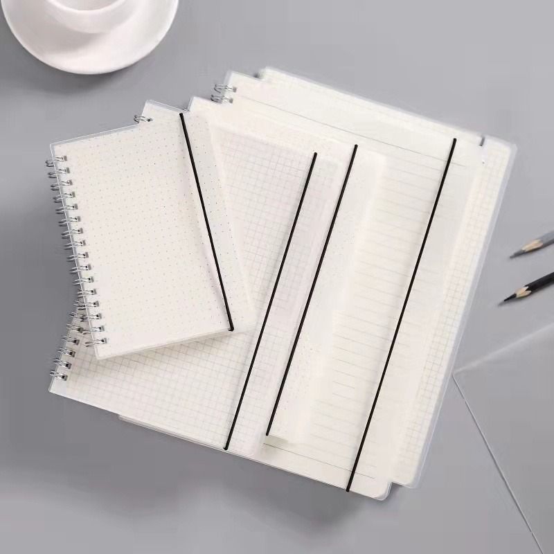 Muji Style Spiral Notebooks in Grid, Blank, Dotted & Lined A6 A5 B5