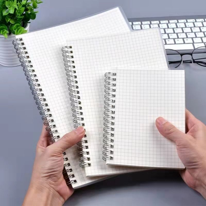 Muji Style Spiral Notebooks in Grid, Blank, Dotted & Lined A6 A5 B5