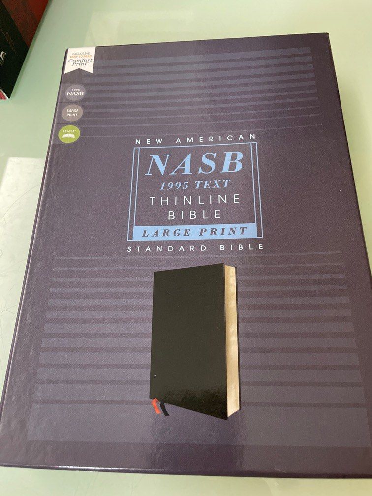 NASB 1995 Text Large Print Thinline Bible, Black Bonded Leather ...