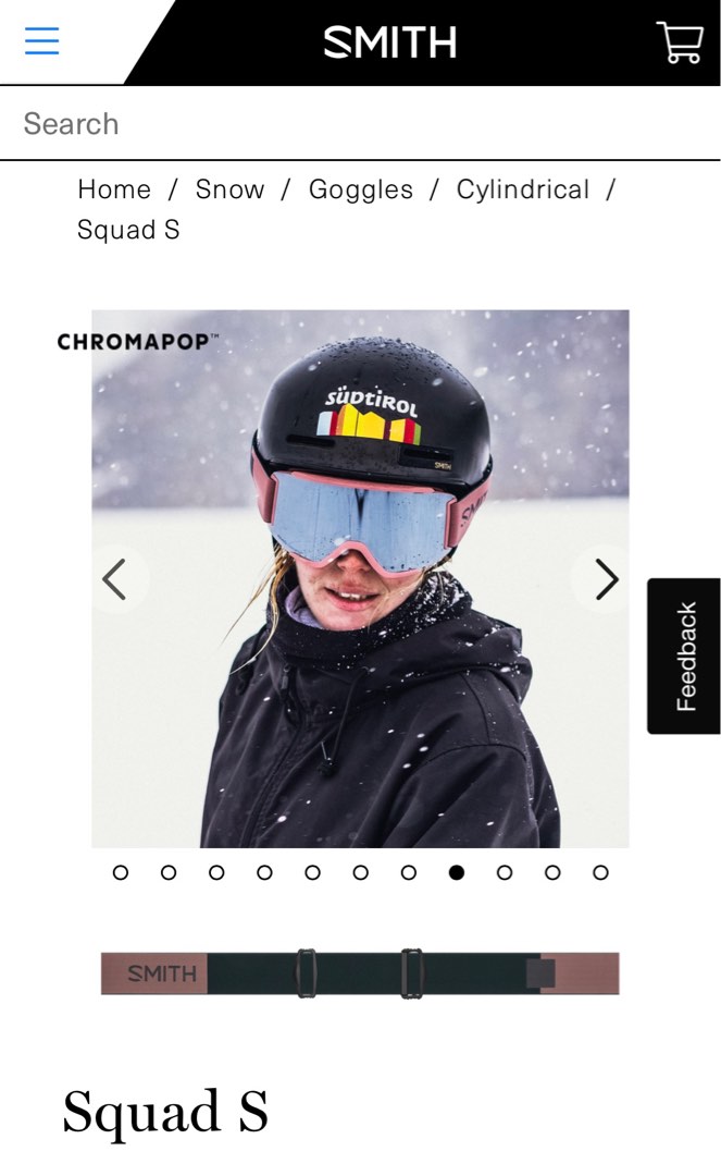 New & Authentic - SMITH Squad S ChromaPop Snow Goggles