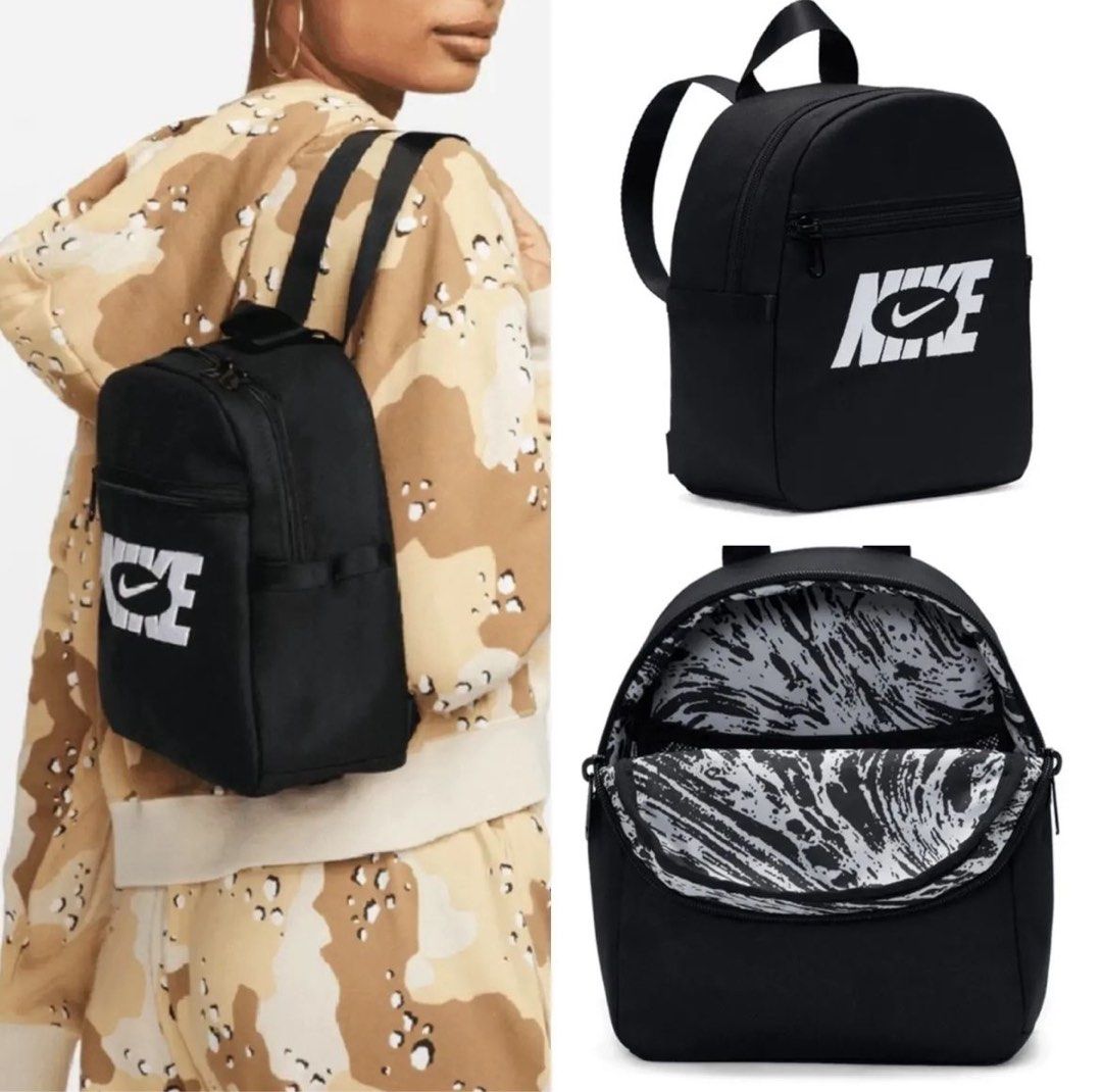 Nike Sportswear Futura 365 velour mini rucksack in black