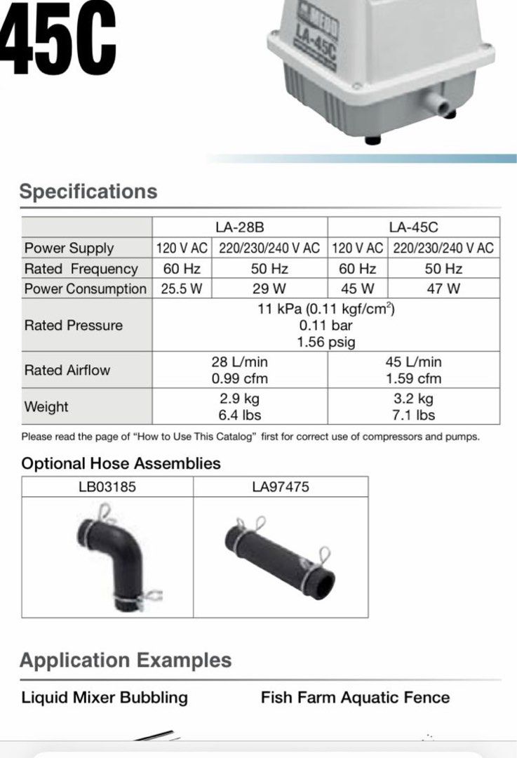 Nitto Kohki MEDO (Japan) Air Pump / Blower LA45C, Pet Supplies, Homes