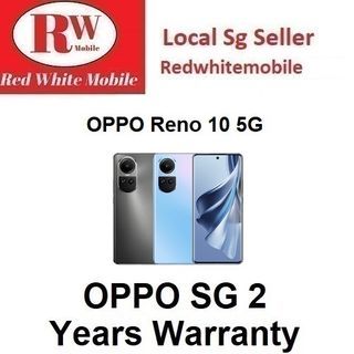 OPPO Reno 10 5G 8/256GB Free Oppo Enco Buds 2 and $60 NTUC Voucher-OPPO SG 2 Years Warranty
