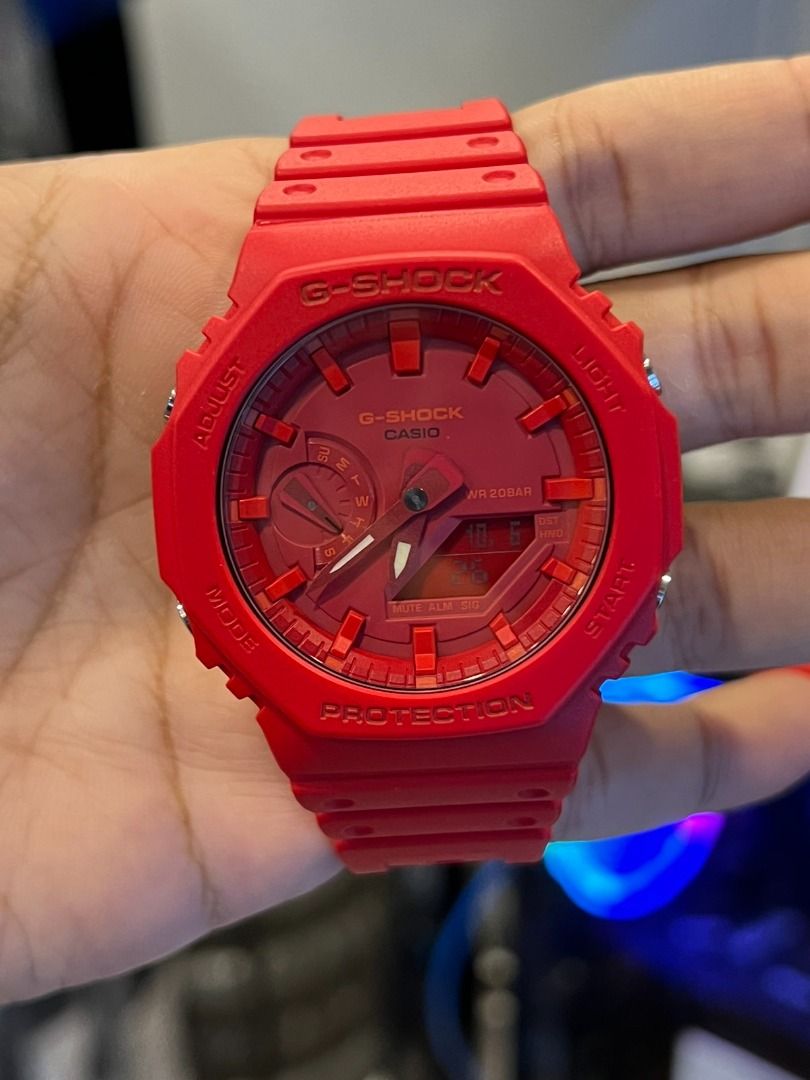ORIGINAL G SHOCK Analog Digital Matte Red Men s Watch GA 2100 4A Men s Fashion Watches Accessories Watches on Carousell
