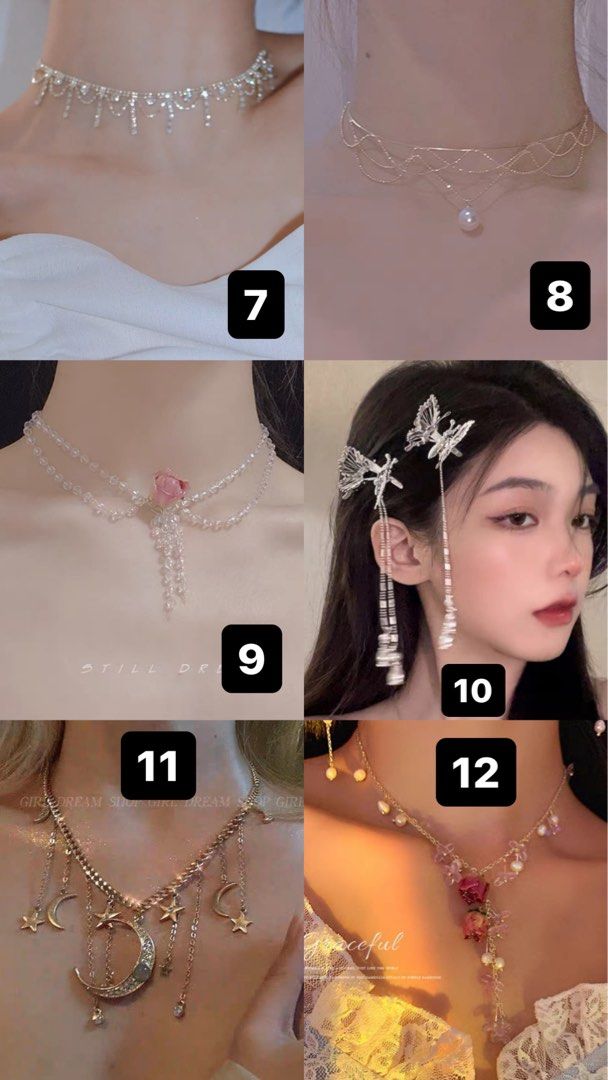 PO 16 Types of dainty Necklaces gift present birthday prom