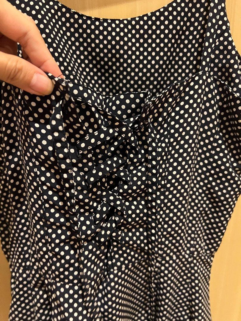 Polka dot dress Navy color (Category: Dresses) located in Taguig. Submitted by stufffromkim (Listing ID 1258649101, Image 3). Description: Bought in Korea vintage store.