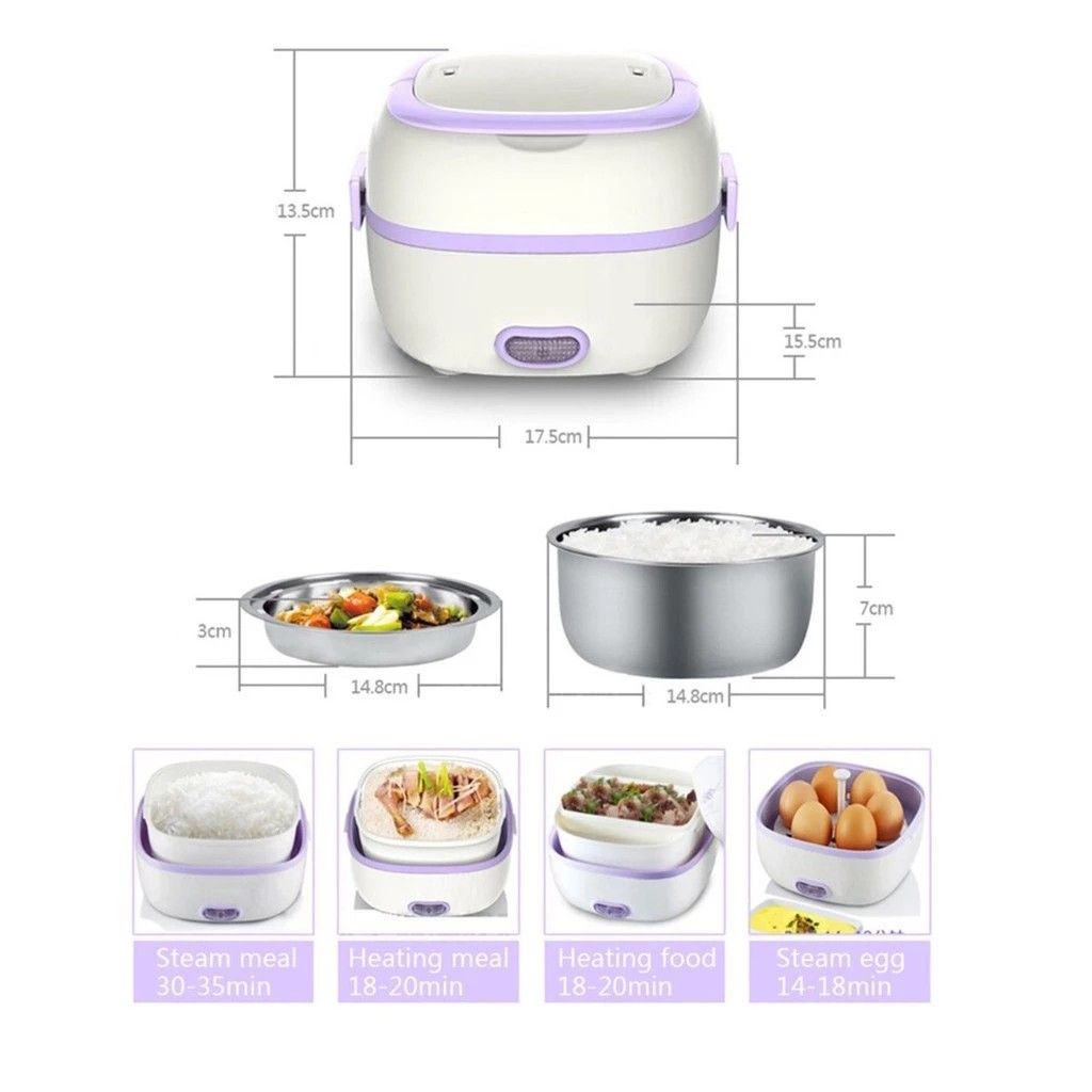 Portable mini rice cooker & lunch box discount