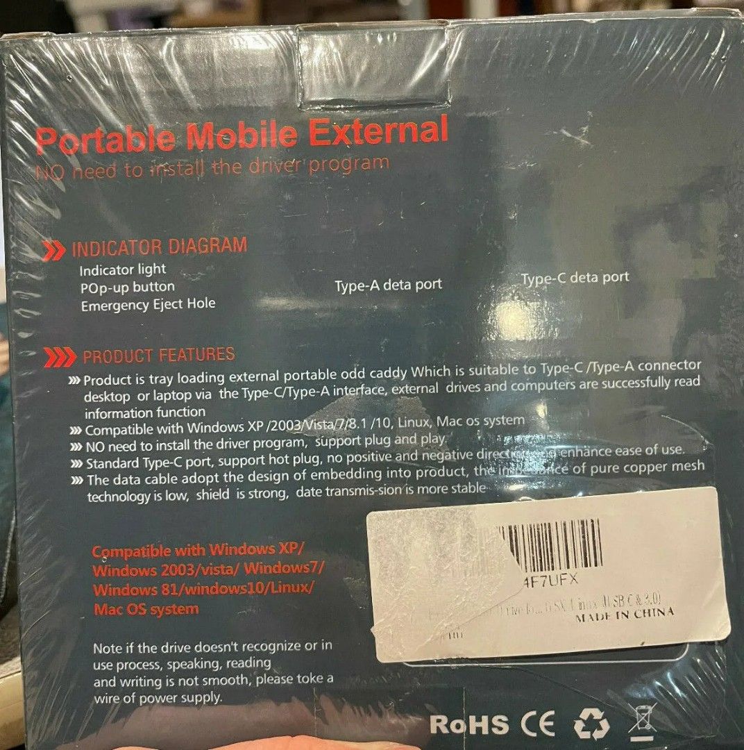 Portable Mobile External, pop-up. USB TYPE-A-&-C EXTERNAL DRIVE NEW ...