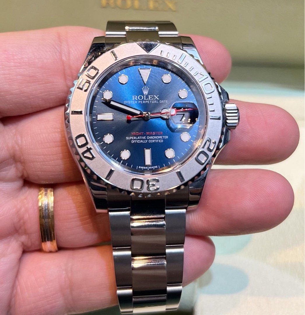 Rolex Yacht-Master 40 116622 Blue Dial Platinum Bezel with Blue Rubber-B and Original Oyster Band