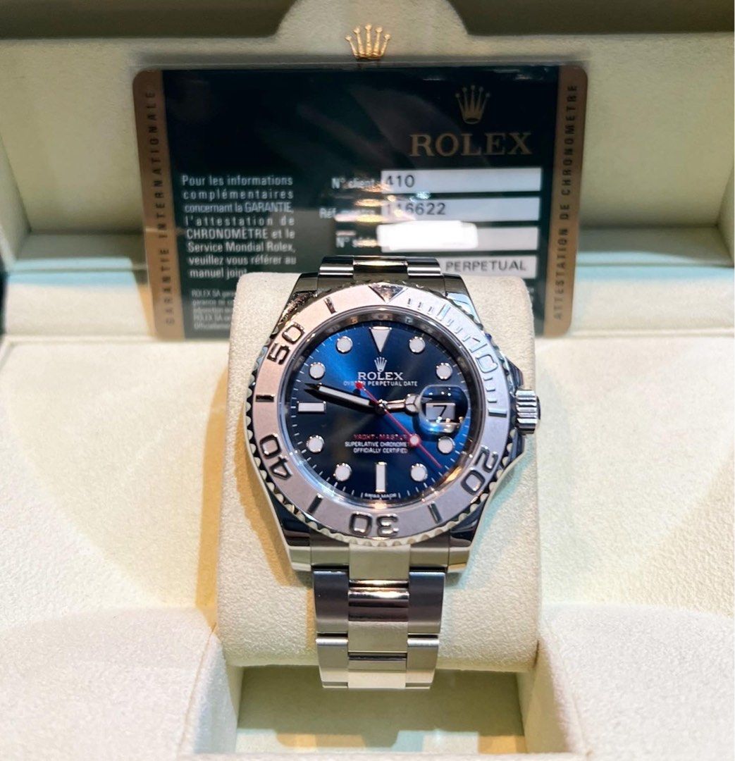 Rolex yacht master blue second sales hand