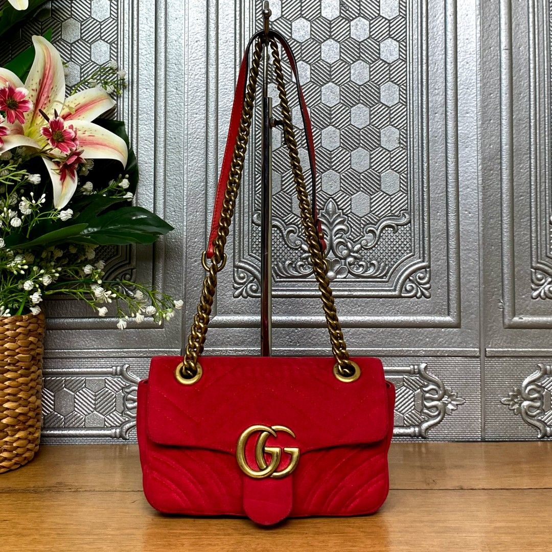 preloved tas second gucci marmont velvet