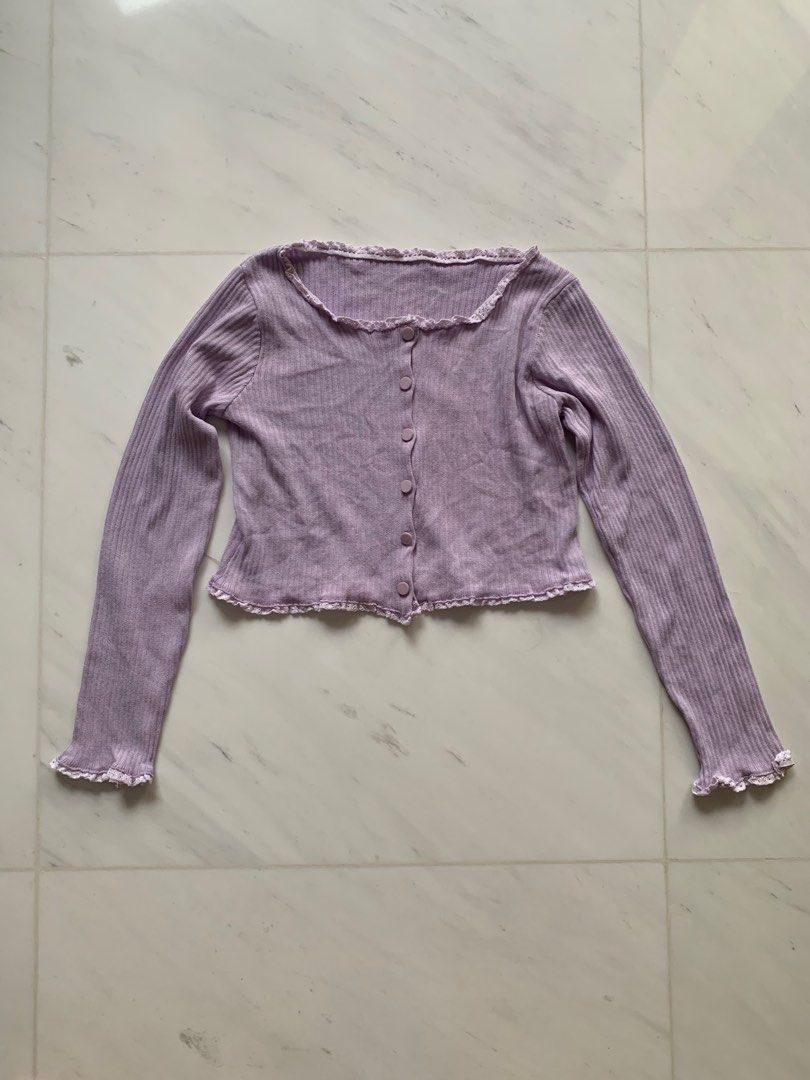 Purple lace cardigan outlet