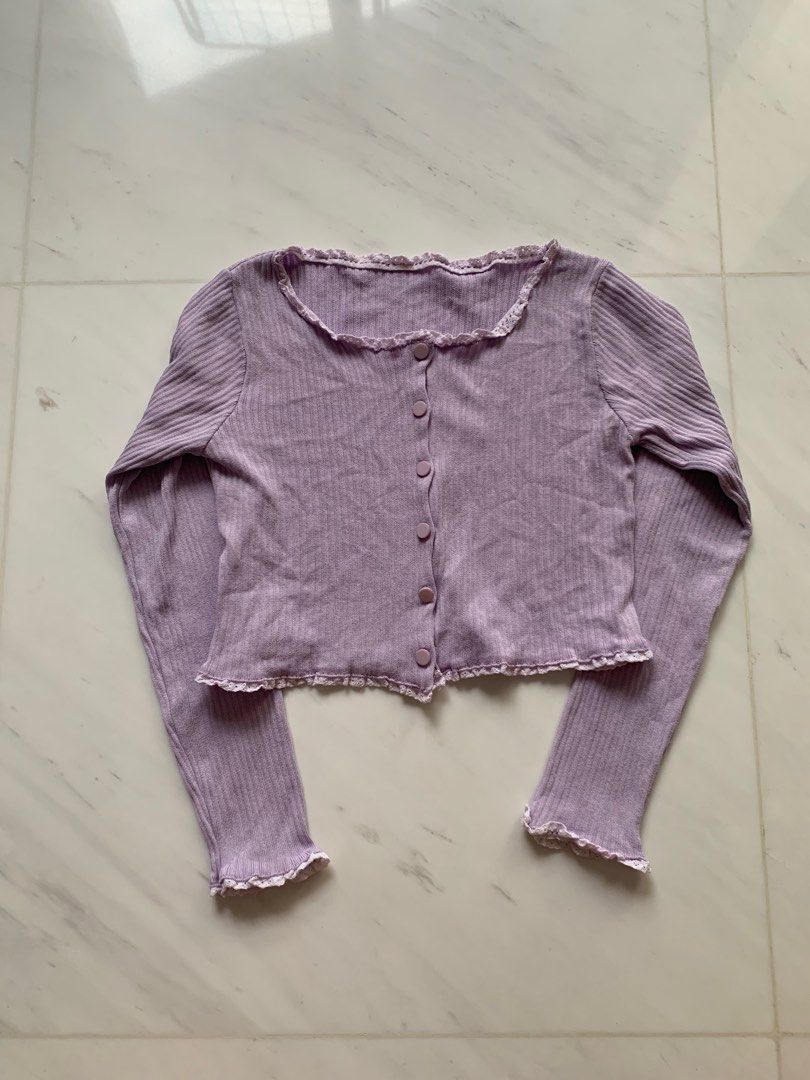 Purple lace cardigan outlet