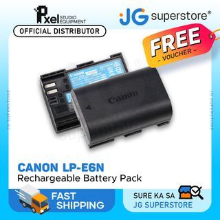 PXEL Canon LP-E6N 7.2V 1865mAH Li-Ion Lithium Ion Rechargeable Battery Pack for Canon EOS 5D Mark II, 70D, 5D Mark III, 60Da, 7D II, 80D, 7D, 6D, 5D, 5D Mark IV, 5DS, R, 6D Mark II, 5DS R, 90D, Ram R5, R6 DSLR Camera | JG Superstore